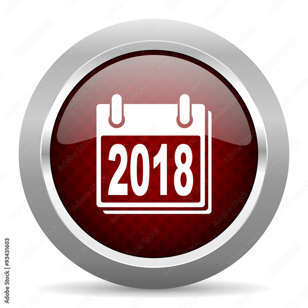new year 2018 red glossy web icon new year 2018 red glossy web icon