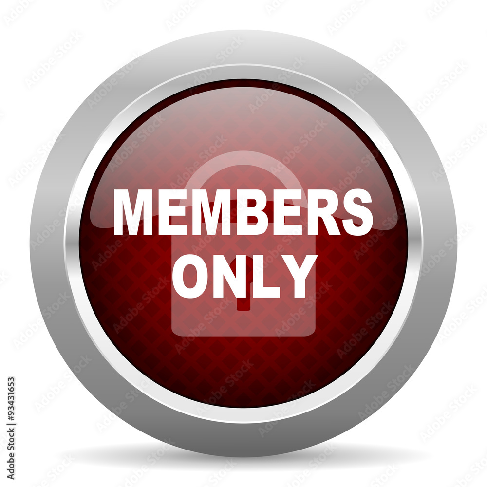 members only red glossy web icon members only red glossy web icon