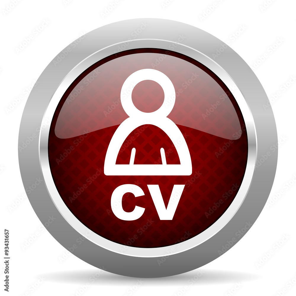 cv red glossy web icon cv red glossy web icon