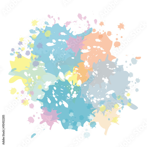 Light blue pink orange yellow art paint background