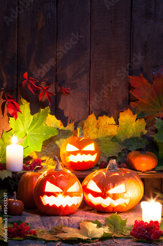 Halloween still life with pumpkins