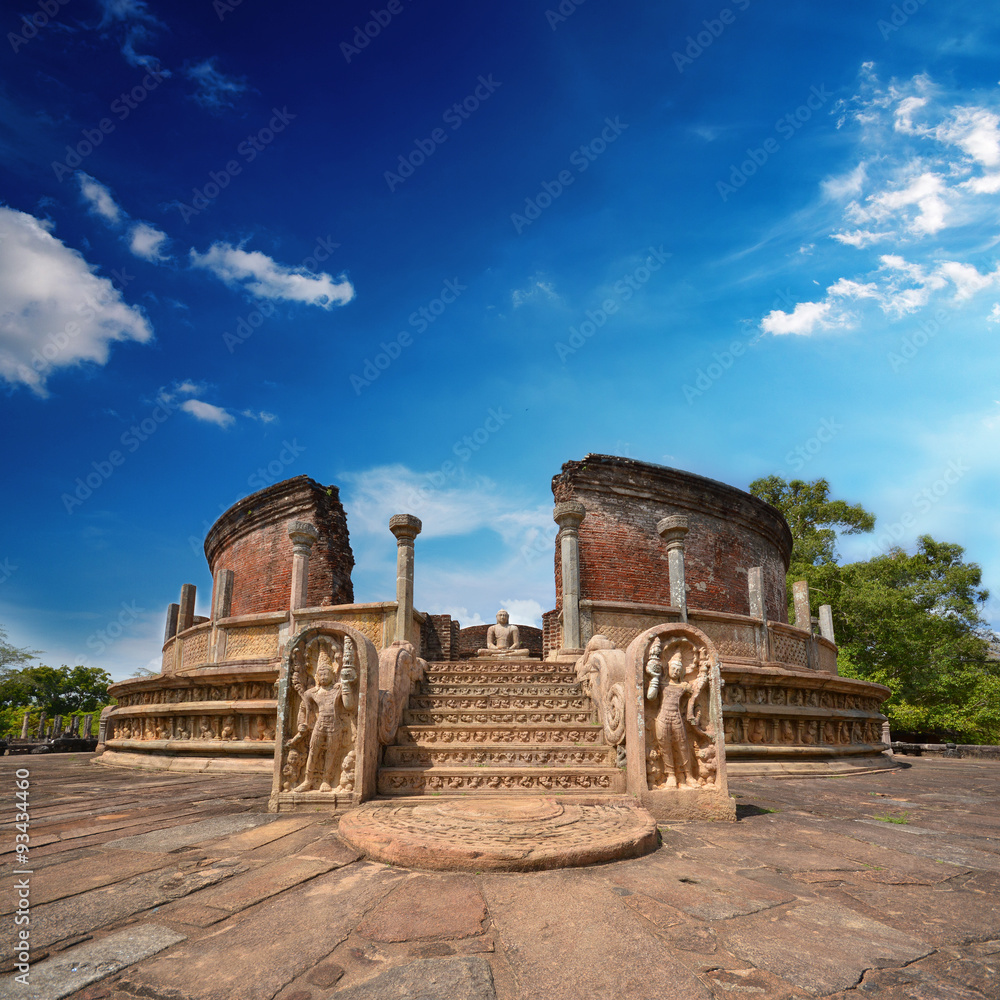 Historical Polonnaruwa capital city ruins in Srilanka