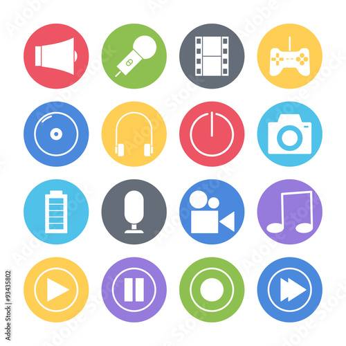 multimedia icons set