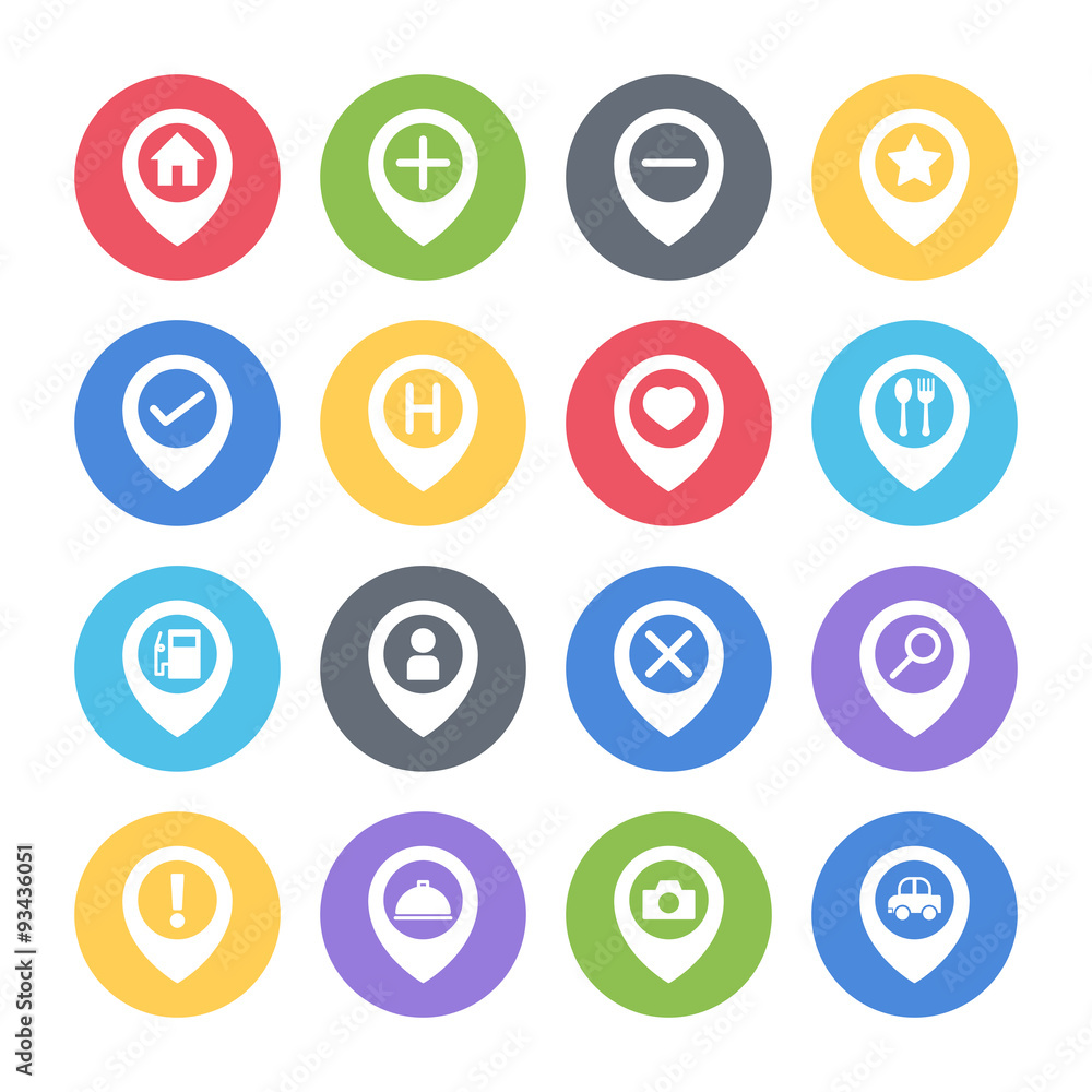 map pin location icons set map pin location icons set