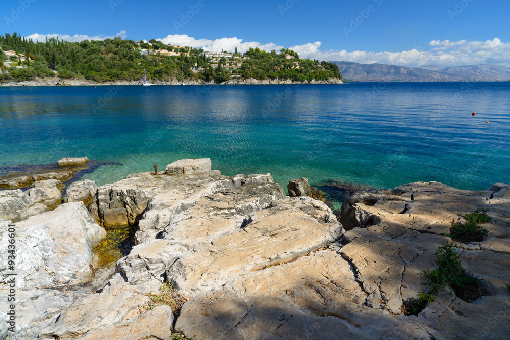 Rocky coast of Corfu. Greece