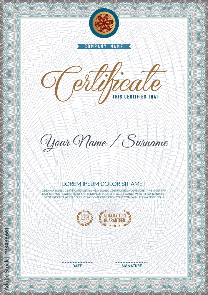 Vector certificate template. Vector certificate template.