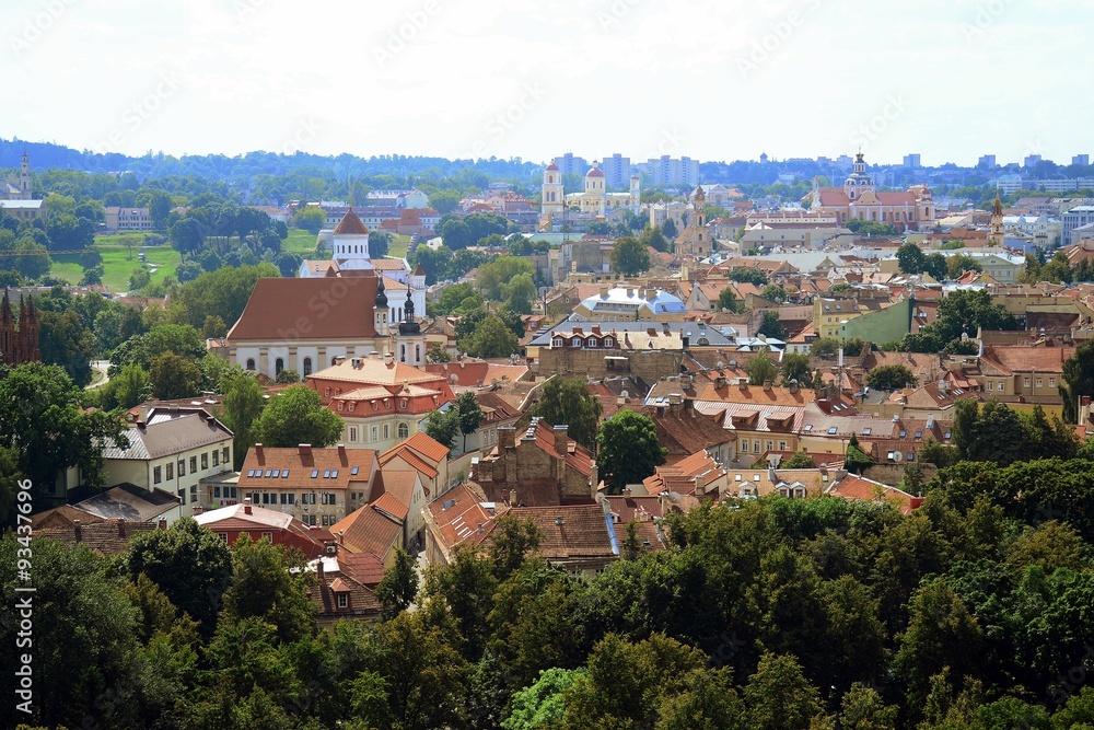 Vilnius old town view from Gediminas castle hill