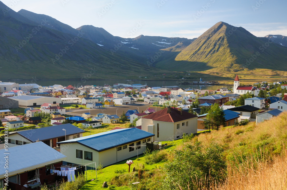 The town in Siglufjorour. Northern Iceland