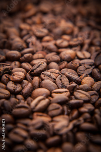 Roasted coffee beans background concept