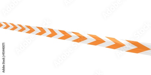 Orange and White Arrows Tape Line at Angle