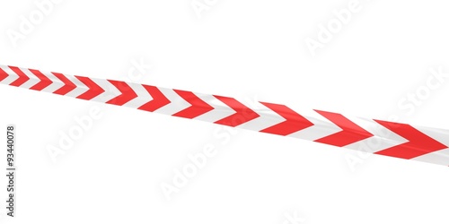 Red and White Arrows Tape Line at Angle
