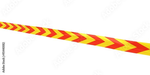 Red and Yellow Arrows Tape Line at Angle