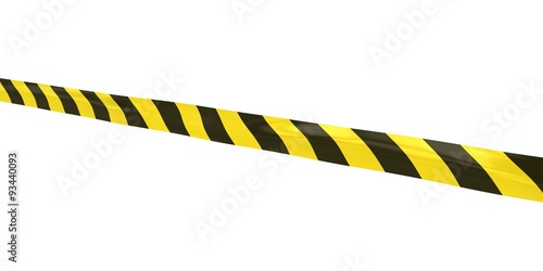 Yellow and Black Striped Hazard Tape Line at Angle
