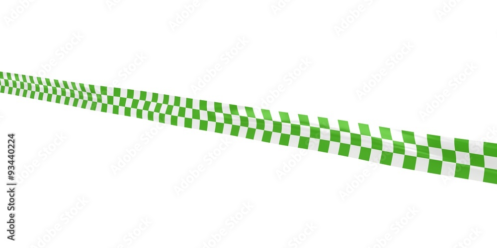 Green and White Checkered Tape Line at Angle