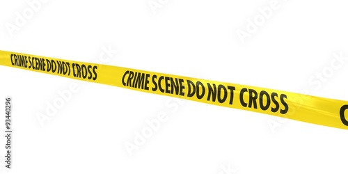 Crime Scene Do Not Cross Tape Line at Angle