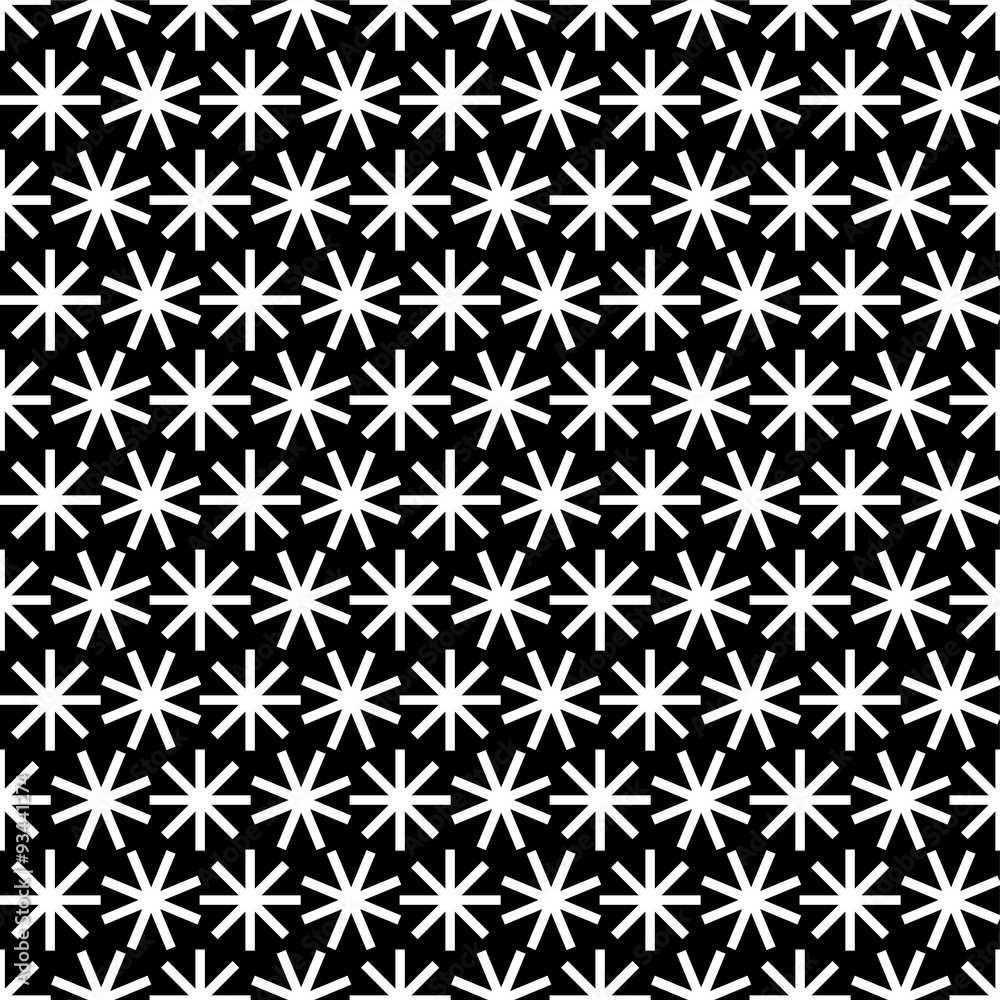 Seamless vector black and white background with decorative snowflakes Seamless vector black and white background with decorative snowflakes