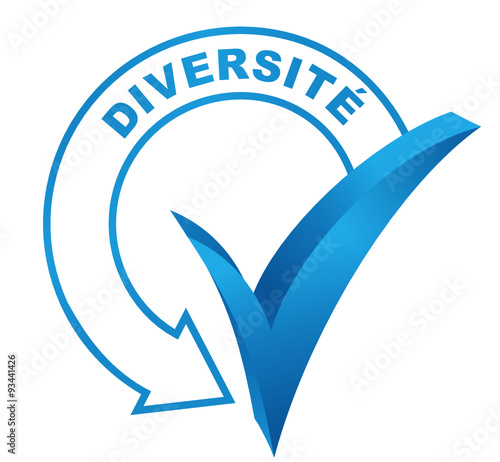 diversité sur symbole validé bleu