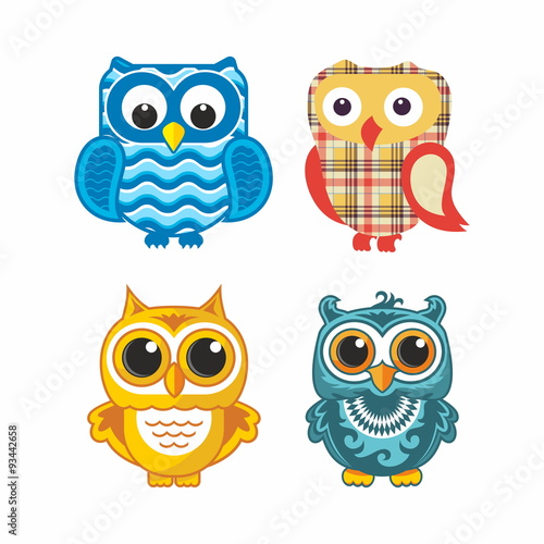 Wallpaper Mural Set of owls Torontodigital.ca