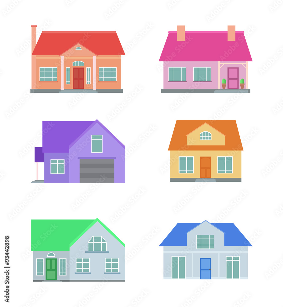 A set of country houses in the style of flat