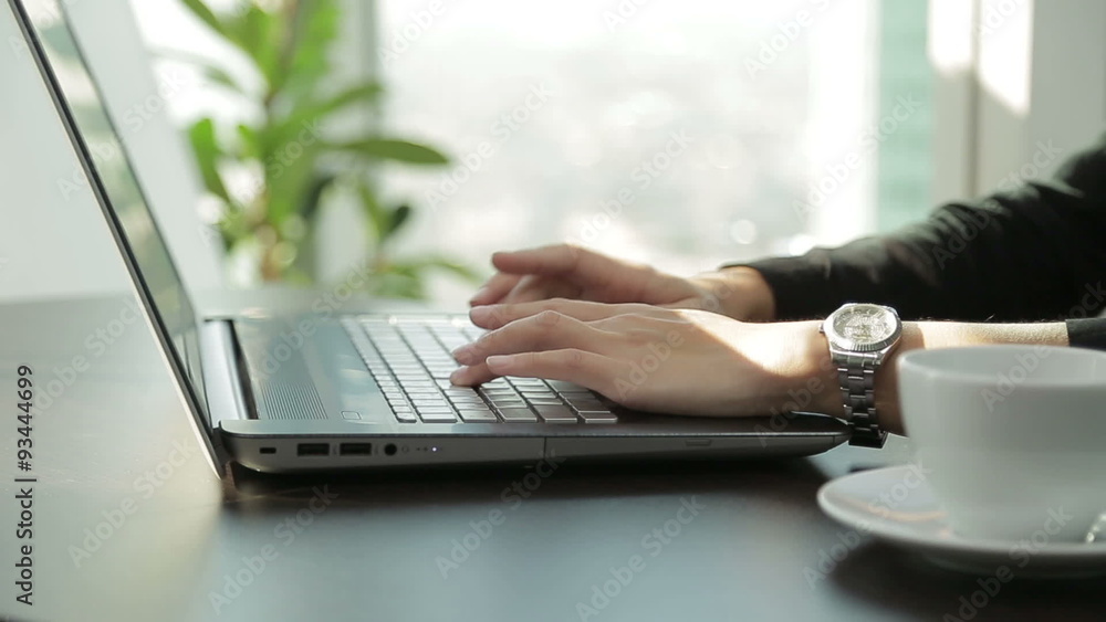 young Asian Business woman at office with laptop, typing, Dolly young Asian Business woman at office with laptop, typing, Dolly