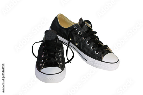 black canvas shoes with white background