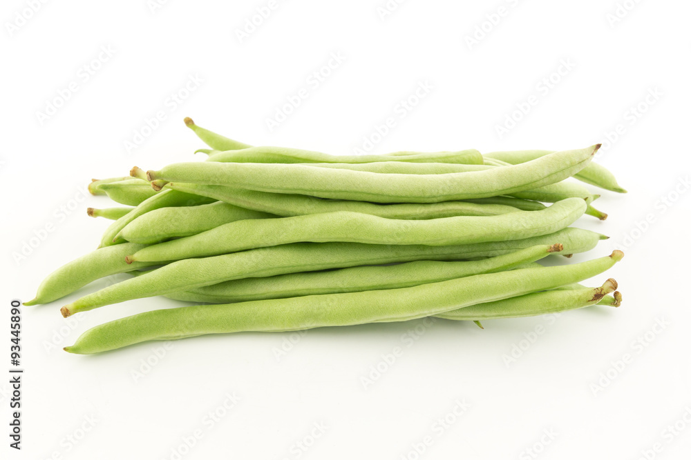 Green beans on white background Green beans on white background