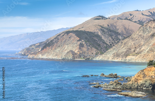 California coastline along Pacific Coast Highway  USA.