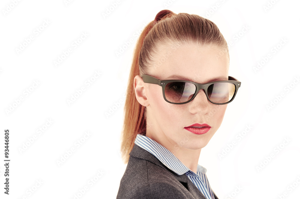 Businesswoman with sunglasses on