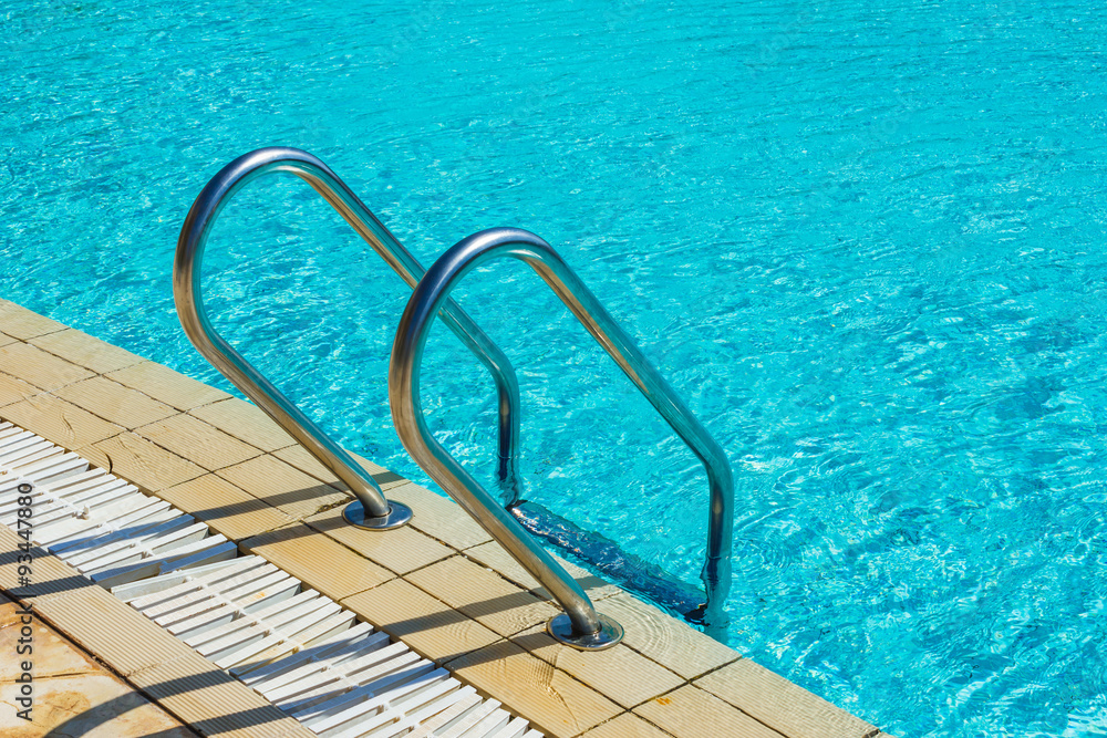 Grab bars ladder in the swimming pool