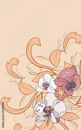 Fototapeta Naklejka Na Ścianę i Meble -  background with orchids