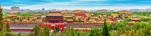 Jingshan Park,panorama above on  the Forbidden City, Beijing.