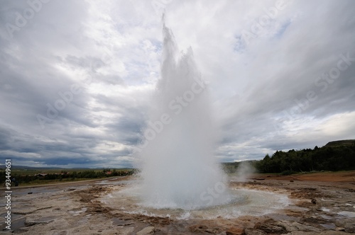 Geyser erupting in Iceland