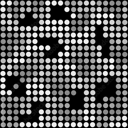 Gray, Black and White Polka Dot Mosaic Abstract Design Tile Patt