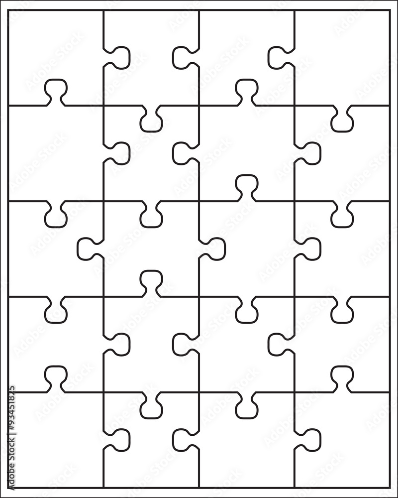 Separate pieces of white puzzle, vector illustration Separate pieces of white puzzle, vector illustration