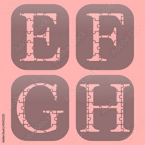 efgh set of letters of the puzzle photo