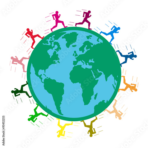 large long-distance marathon. colored men