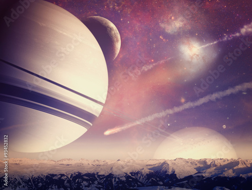 Fototapeta Naklejka Na Ścianę i Meble -  Alien worlds. Universe. Abstract science backgrounds. NASA imagery used