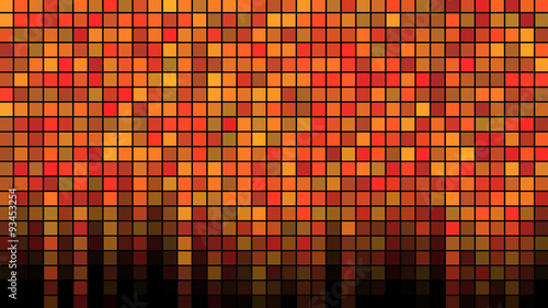 Pixelated Tiles Background Illustration - Orange