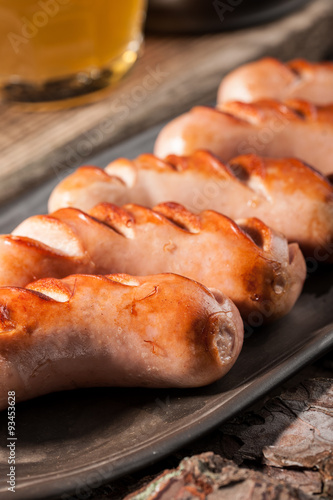 Grilled sausages and beer