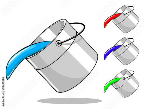 Vector bucket with paint