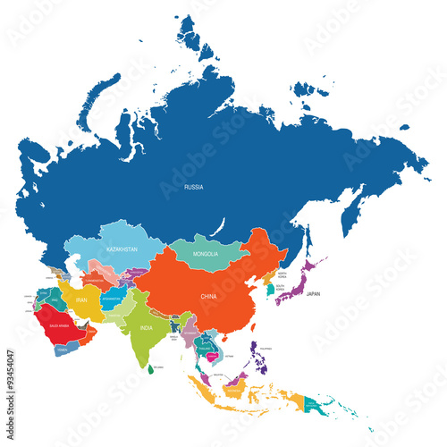 Obraz na płótnie Asia Map