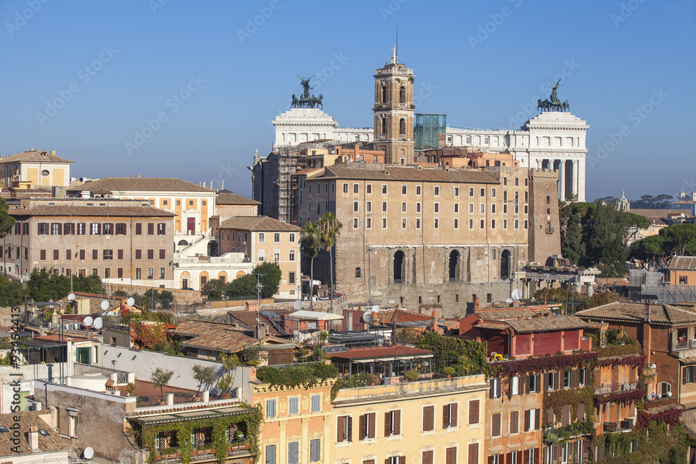 View of Rome looking towards Vittorio Emanuele II Monument, Rome, Lazio View of Rome looking towards Vittorio Emanuele II Monument, Rome, Lazio