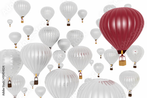 Hot air balloons on a blue sky background