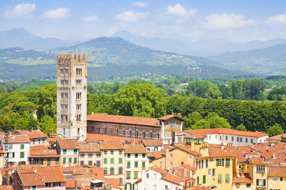 Saint Lawrence church seen from Guinigi tower (Italy - Lucca)
