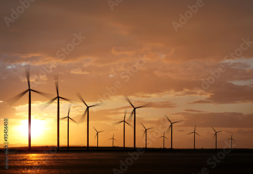 windpower on sunset