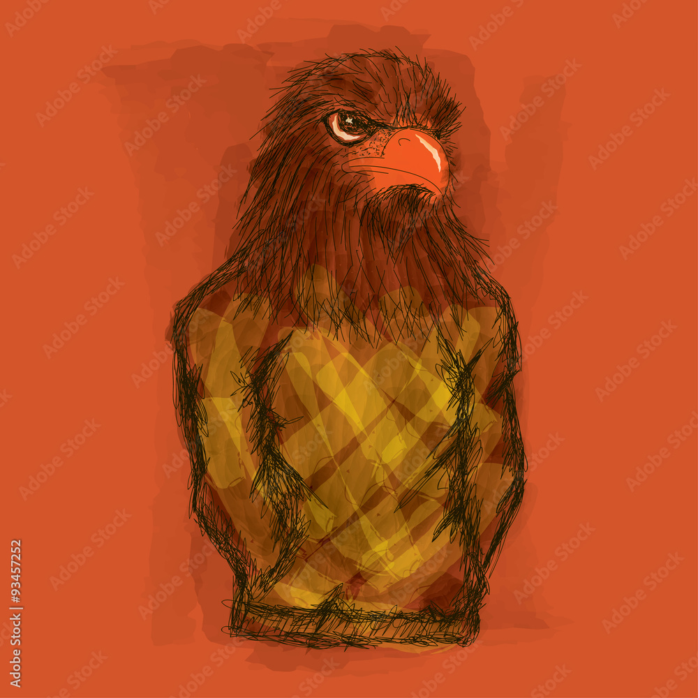 Obraz premium Eagle Hand Drawn