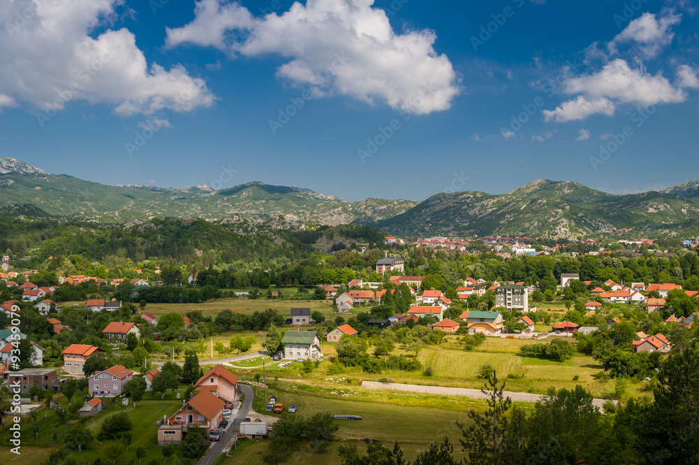 Montenegro village landscape view at summer sunny day. Montenegro.