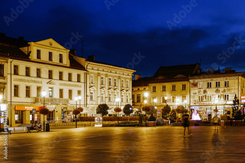 Main market square in Wadowice, Poland.
