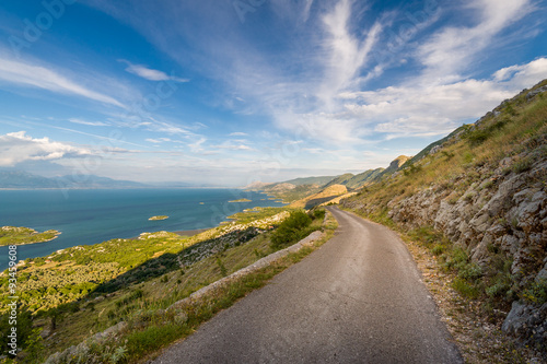 Mountain road on the western side of Skadar lake national park. Montenegro.