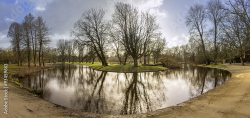 Pond panoramic landscape photo in Vondelpark, Amsterdam. #93459663